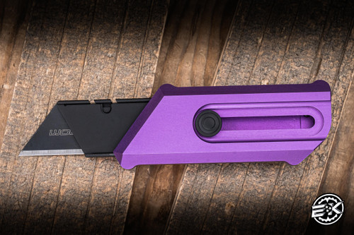 Chaves Knives CHUB Slipper Sliding Utility Knife Purple Aluminum 1.4" Stainless Steel Razor Black PVD