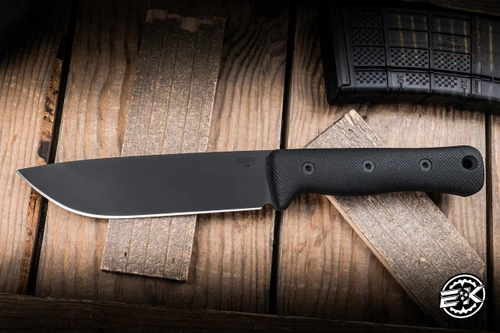 Reiff Knives F6 GEN2 Leuku Survival Knife Black Canvas Micarta 6" CPM 3V Drop Point Black DLC F601-BBCMBLKA