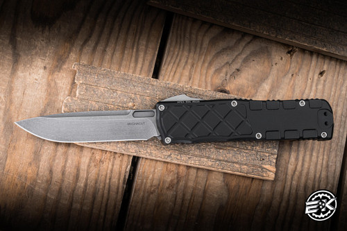 Guardian Tactical Apex Automatic OTF Knife Black Aluminum 3.4" MagnaCut Drop Point Stonewash
