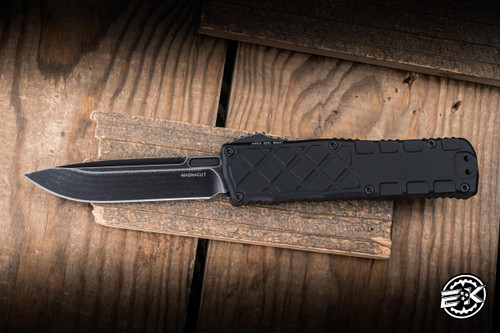 Guardian Tactical Apex Automatic OTF Knife Black Aluminum 3.4" MagnaCut Drop Point Dark Stonewash