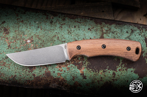 Three Rivers Manufacturing TRM TAGALONG Fixed Blade Knife Walnut 2.4" MagnaCut Drop Point Stonewash