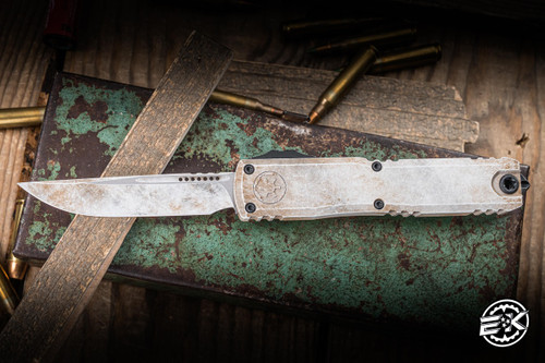 Microtech Ultratech Gen IV Automatic OTF Knife Sand Trooper Aluminum 3.5" M390 Drop Point 11214-1SAD