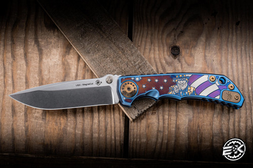 Spartan Blades SHF Harsey Folder Knife Uncle Sam Titanium 4" MagnaCut Spearpoint Satin