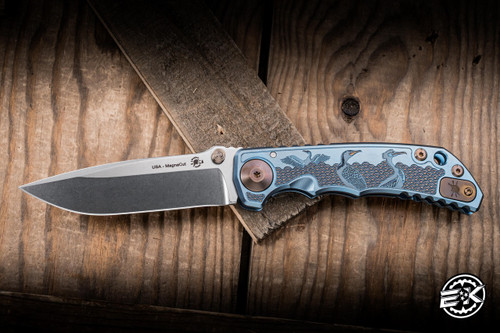 Spartan Blades SHF Harsey Folder Knife Sea Raven Titanium 4" MagnaCut Spearpoint Stonewash