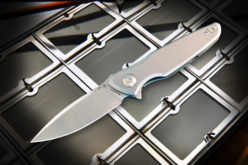 Spartan Blades Pandia Flipper Knife Titanium 3.25" MagnaCut Spear Point Stonewash SF16SW