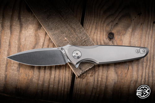 Spartan Blades Pandia Flipper Knife Titanium 3.25" MagnaCut Spearpoint Stonewash SF16SW