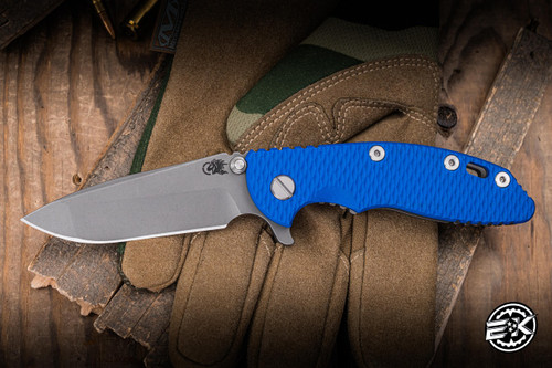 Hinderer Knives XM-18 Flipper Knife Blue G10 3.5" MagnaCut Spanto Working Finish