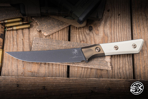 Microtech Boning Kitchen Cutlery Knife Ivory Titanium Bolster 6.1" M390 DLC 3100B-1DLCIVS