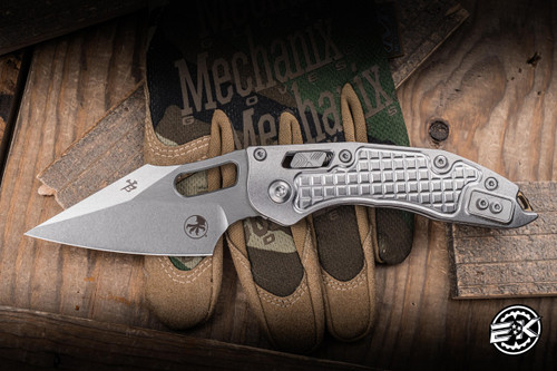 Microtech Marfione Select Stitch Ram-LOK Folding Knife Frag Titanium, Bronze Ti Accents 3.75" M390 Spear Point Stonewash 169RL-10FRMS1
