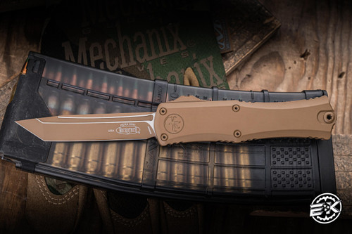 Microtech Hera II Mini Automatic OTF Knife Dark Earth Aluminum 3" M390 Tanto Cerakote 1704M-1CDE