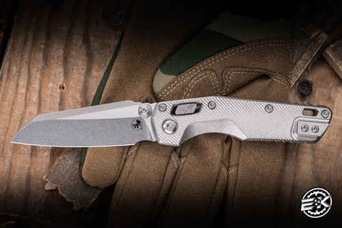 Microtech Marfione Select MSI Mini Ram-LOK Folding Knife Fluted Titanium, Purple Ti Accents 3.25" M390 Sheepsfoot Stonewash 210M-10FLMS4