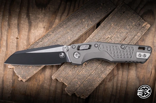 Microtech MSI Mini Ram-Lok Folding Knife Natural Clear Frag Aluminum 3.25" M390 Black 210M-1FRNC