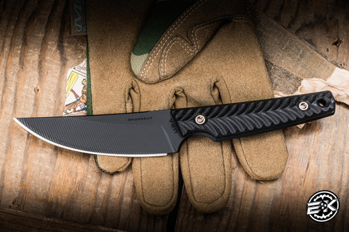 RMJ Tactical UNMEI Kwaiken Fixed Blade Knife Black G10 4" MagnaCut Graphite Black
