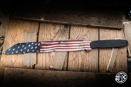 Blackside Customs Kyoto Drifter Fixed Blade Knife Black G10 14" PSB27 Wakizashi Old Glory