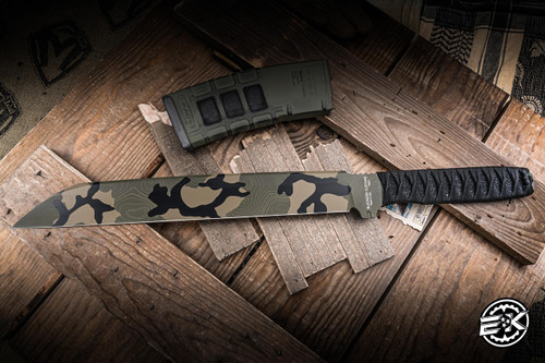 Blackside Customs Kyoto Drifter Fixed Blade Knife Woodland/Topo G10 14" PSB27 Wakizashi