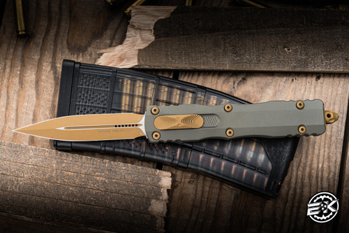Microtech Dirac Delta OTF Automatic Knife Moss Green Cerakote Aluminum 3.75" M390 Dagger 227-1MG-C26