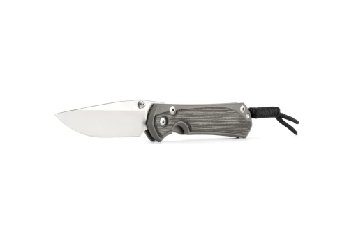 Left Handed-Chris Reeve Knives Small Sebenza 31 Folding Knife Glass Blasted Titanium, Black Canvas Micarta Inlay 3" MagnaCut Drop Point Stonewash S31-1653