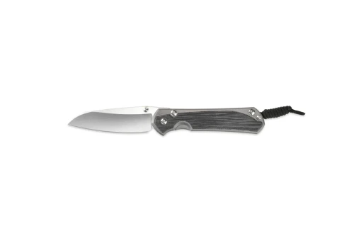 Left Handed-Chris Reeve Knives Small Sebenza 31 Folding Knife Glass Blasted Titanium, Black Canvas Micarta Inlay 3" MagnaCut Insingo Stonewash S31-1225