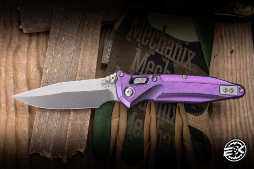 Microtech Marfione Select Socom Delta RAM-LOK Folding Knife Purple Haze Titanium, Purple Ti Accents 3.8" M390 Spearpoint Stonewash 159RL-10SMS6