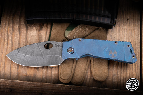 Medford Knives Fat Daddy Folder Knife Blue "Fallout" 4.0" S35VN Acid Dist Fallout
