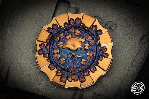 Hitex/Atsukoubo COTMC Gear Poker Chip Titanium "Skulls in a Field of Sakura Flowers"