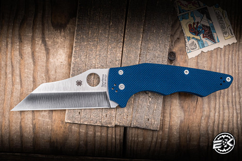 Spyderco YoJumbo Folding Knife Cobalt Blue G10 4" SPY27 Wharncliffe C253GPCBL