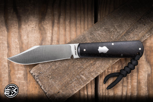 *Drop Date 6/16 @ 2PM EST"Jack Wolf Knives Gateway FIXEDC Fixed Blade Knife Ebony 2.99" 14C28N Clip Point Satin