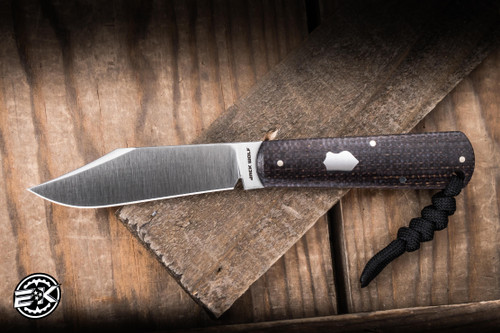 *Drop Date 6/16 @ 2PM EST"Jack Wolf Knives Gateway FIXEDC Fixed Blade Knife Vibe Jute Bison 2.99" 14C28N Clip Point Satin