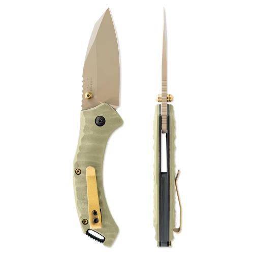 Toor Knives XT1 Delta Folding Knife Moss G10 3.25" S35VN Drop Point Bronze