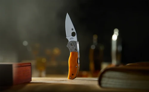 Spyderco Native 5 50th Anniversary Sprint Run Folding Knife Amber Bone 2.98" S90V Satin C41BA50TH
