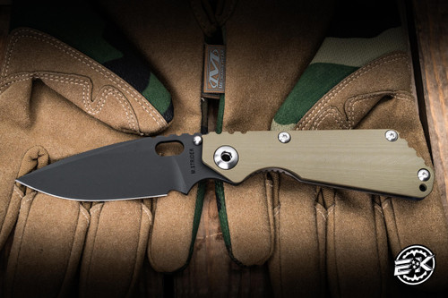 Mick Strider Knives SnG Folding Knife OD Green G10/Flamed Titanium 3.5" PD1 DLC