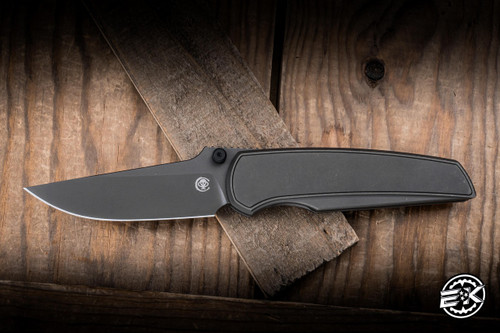 Chaves x Jake McCoy Red Label Disciple Street Integral Folding Knife Titanium 3.25" M390 Drop Point Stonewash Grey PVD - Blade Show Exclusive