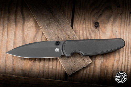 Chaves x Brad Blount Red Label Phase 229 Integral Folding Knife Titanium 3.75" M390 Drop Point Stonewash Grey PVD - Blade Show Exclusive