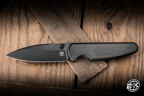 Chaves x Brad Blount Red Label Phase 229 Integral Folding Knife Titanium 3.75" M390 Drop Point Black Satin PVD - Blade Show Exclusive