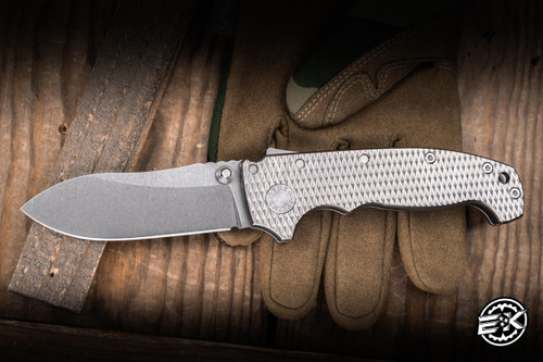 Demko Knives AD20 Folding Knife Textured Titanium 3.6" Magnacut Butcher