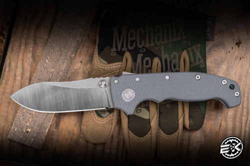 Demko Knives AD20 Folding Knife Grey G10 3.6" Magnacut Butcher 2-Tone Raw