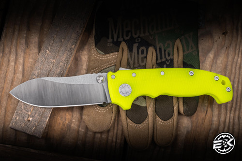 Demko Knives AD20 Folding Knife Day Glow G10 3.6" Magnacut Butcher 2-Tone Raw