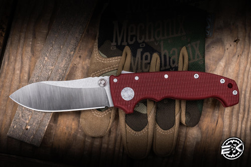 Demko Knives AD20 Folding Knife Red G10 3.6" Magnacut Butcher 2-Tone Raw