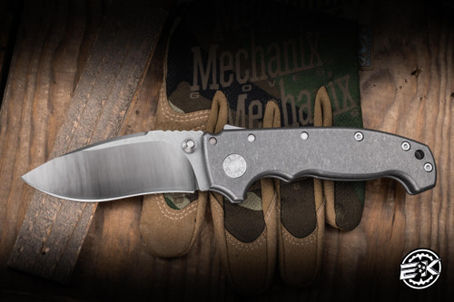 Demko Knives AD20 Folding Knife Lightweight Smooth Titanium 3.6" 3V Kopis