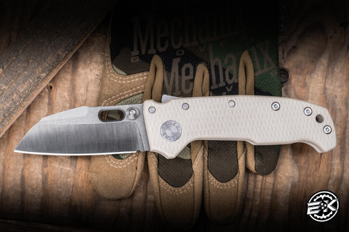 Demko Knives AD20 Compact Folding Knife Tan G10 3" Magnacut Batwing 2-Tone