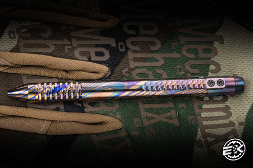 Nottingham Tactical TiButton Exotic Pen Partially Carved Zircuti 5" Parker RHSL