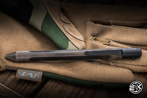 Nottingham Tactical TiButton Pen Trifecta Distressed OD Green/Black Titanium 5.5" G2 RHDL