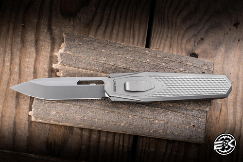 Remette RT-Swordfish OTF Gravity Knife Titanium, Black/Orange Carbon Fiber 3.03" M390 Clip Point Pearlescent Satin