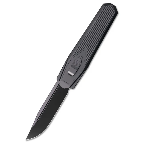 Remette RT Swordfish Knife Black DLC Titanium, Carbon Fiber Inlay 3.03" M390 Clip Point DLC Pearlescent