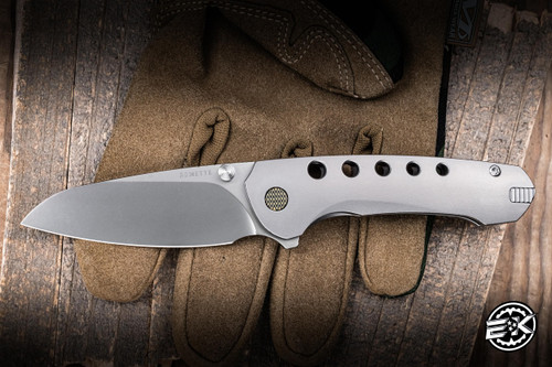 Remette RT-Bee Folding Knife Orange Peel Titanium w/ Toothpick 3.2" M390 Spearpoint Pearlescent BEE-T