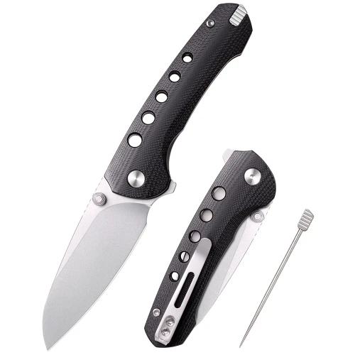Remette Bee Folding Knife Black G10 2.8" 14C28N Drop Point Ceramic Sand Spray