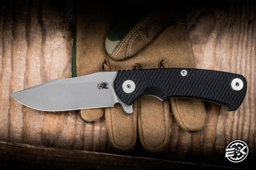 Hinderer Knives Project X Flipper Knife Triway Black G10/Working Finish 3.65" S45VN Clip Point