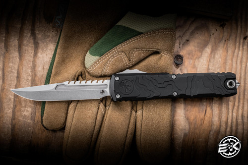 Microtech Ultratech Gen IV Signature Series Interceptor Automatic OTF Knife Black Aluminum 3.55" M390MK Drop Point 11174TP-10S