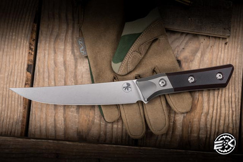 Microtech Boning Kitchen Cutlery Knife Titanium Bolster Black G10 6.1" M390 Stonewash 3100B-10BC