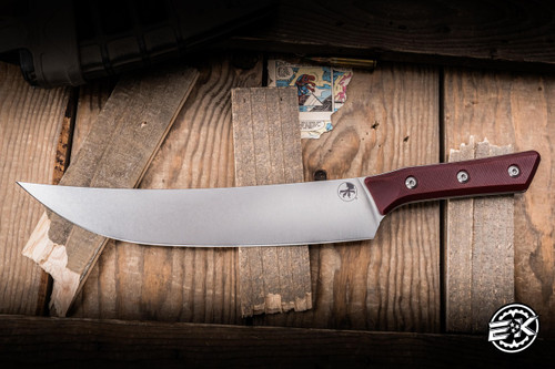 Microtech Fixed Blade Butcher Knife Merlot G10 10" M390 Stonewash 3800-10MR